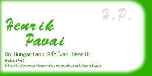 henrik pavai business card